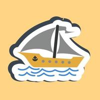 Sticker sail ship. Transportation elements. Good for prints, posters, logo, sign, advertisement, etc. vector