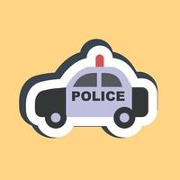 Sticker police car. Transportation elements. Good for prints, posters, logo, sign, advertisement, etc. vector