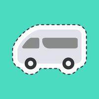 Sticker line cut van. Transportation elements. Good for prints, posters, logo, sign, advertisement, etc. vector