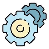 Cog wheel gear icon color outline vector