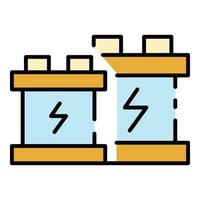 Car battery icon color outline vector