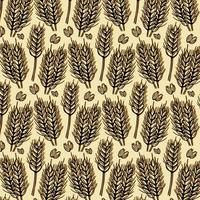 pattern with wheat isolated on white background vector