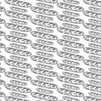 Seamless pattern with black baguettes isolated on white background vector