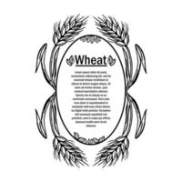 Frame. Round vector EPS 10 background. Wheat ears wreath.