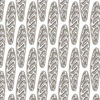 Pattern with brown baguettes isolated on white background vector