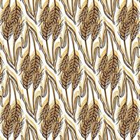 pattern with wheat isolated on white background vector