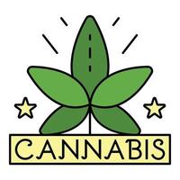 Cannabis leaf logo, outline style vector