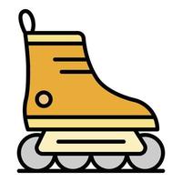 Sport inline skates icon color outline vector