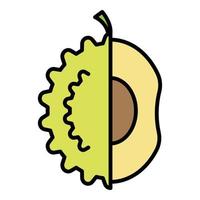 vector de contorno de color de icono de durian limpio