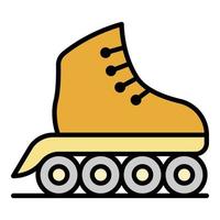 Inline skates icon color outline vector