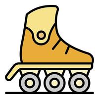 Inline skates icon color outline vector