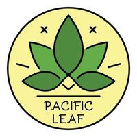 logotipo de hoja pacífica de cannabis, estilo de esquema vector
