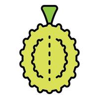 Whole durian icon color outline vector