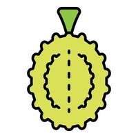 vector de contorno de color de icono de durian completo