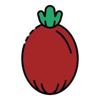 Whole feijoa icon color outline vector