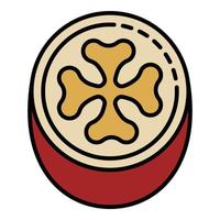 Cutted feijoa icon color outline vector