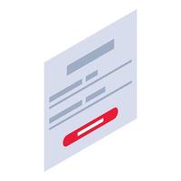 Login web page icon, isometric style vector