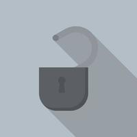 Open padlock icon, flat style vector