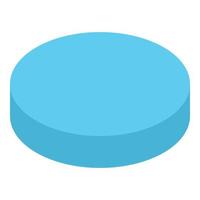 Circle pie chart icon, isometric style vector