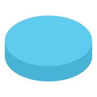 Circle pie chart icon, isometric style vector