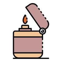 Modern cigarette lighter icon color outline vector