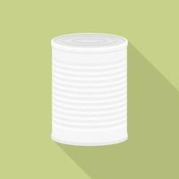 Steel tin can icon, flat style vector