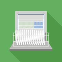 Full dishwasher icon, flat style vector