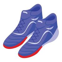 icono de zapatos de fútbol, estilo isométrico vector