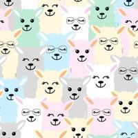 Seamless pattern of cute colorful llamas. Design for postcards, packaging paper, notepads and notebooks, fabric. Cute background. vector