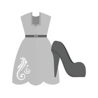 Ladies Shopping Flat Greyscale Icon vector