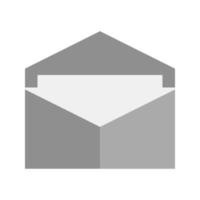 Open Envelope Flat Greyscale Icon vector