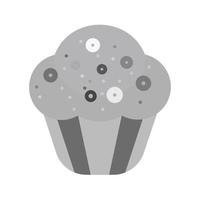 icono de cupcake plano en escala de grises vector