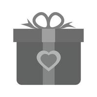 icono de escala de grises plana de caja de regalo vector