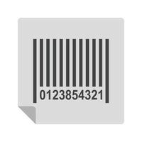 icono de código de barras plano en escala de grises vector