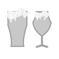 vasos de cerveza icono plano en escala de grises vector