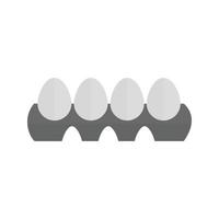 Eggs Tray Flat Greyscale Icon vector