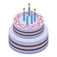 Surprise cake icon, isometric style vector