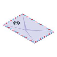 Envelope writing icon, isometric style vector