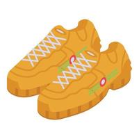 icono de zapatillas de cuero, estilo isométrico vector