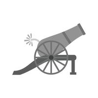 Cannon Flat Greyscale Icon vector