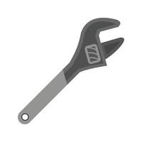 Monkey Wrench Flat Greyscale Icon vector