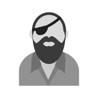 Male Pirate Flat Greyscale Icon vector