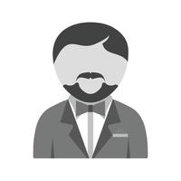 Man in Tuxedo Flat Greyscale Icon vector