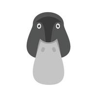 Duck Face Flat Greyscale Icon vector