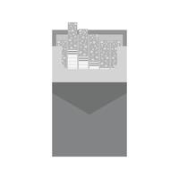 Packet of Cigarettes Flat Greyscale Icon vector