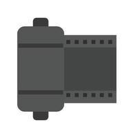 rollo de cámara icono plano en escala de grises vector