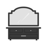 Dressing Table Flat Greyscale Icon vector