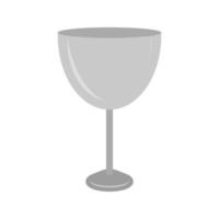 copa de vino icono en escala de grises plana vector