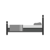 Bedroom Flat Greyscale Icon vector