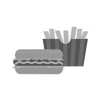 Fast Food Flat Greyscale Icon vector